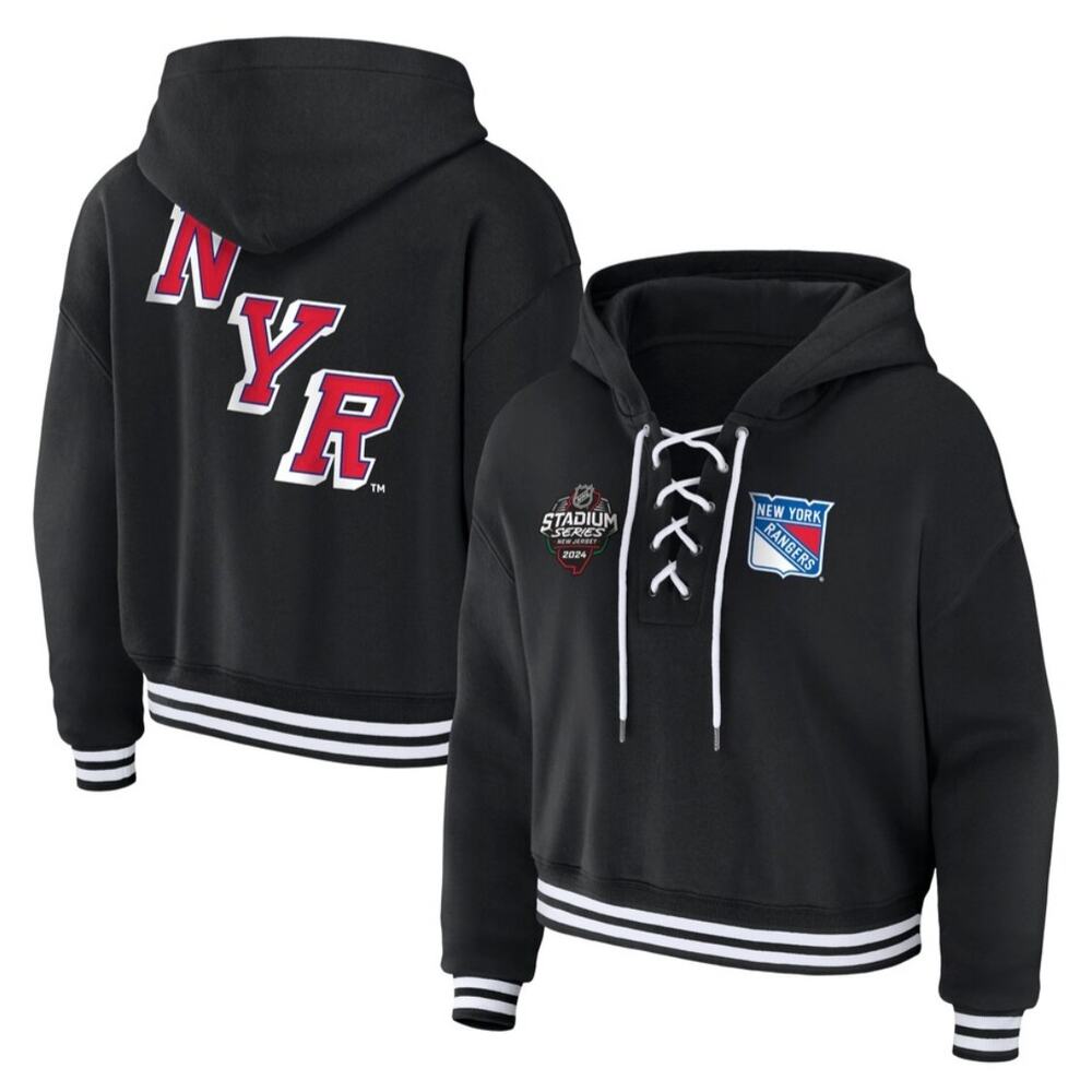 New York Rangers WEAR Erin Andrews Lace Up Hoodie XL
